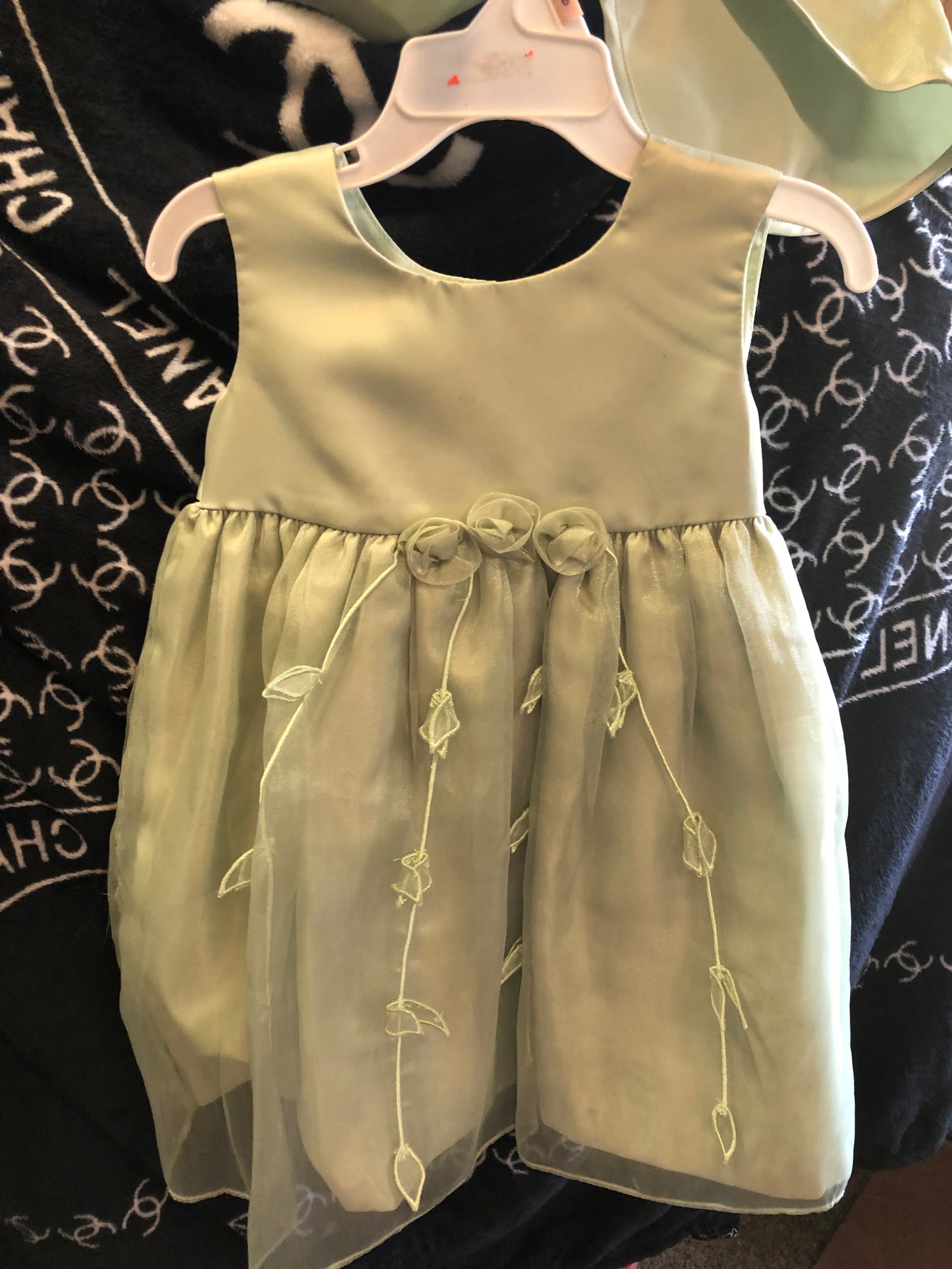 Toddler Girls 2piece Dress Size 2T By; b.t. Kids Color Pea Green