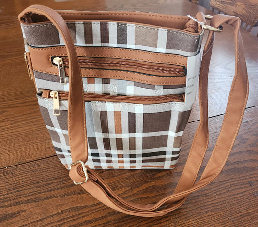 Woman Fashion PlaidTote Crossbody Bag With The Adjustable Strap "New Arrival"