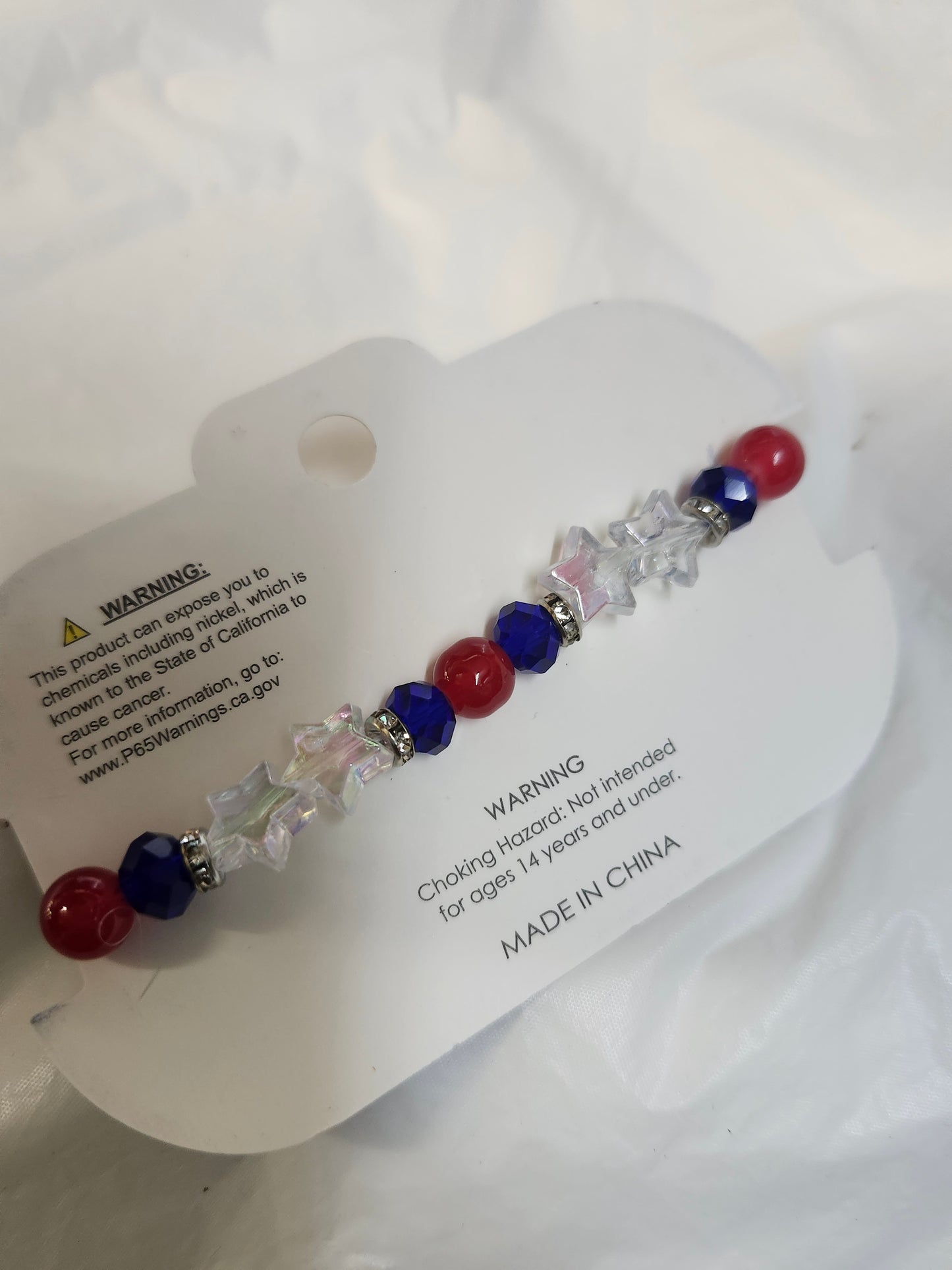 Woman Stretchy Fashion Charm Bling Braclet Color Red.White.Blue. "New Arrival"