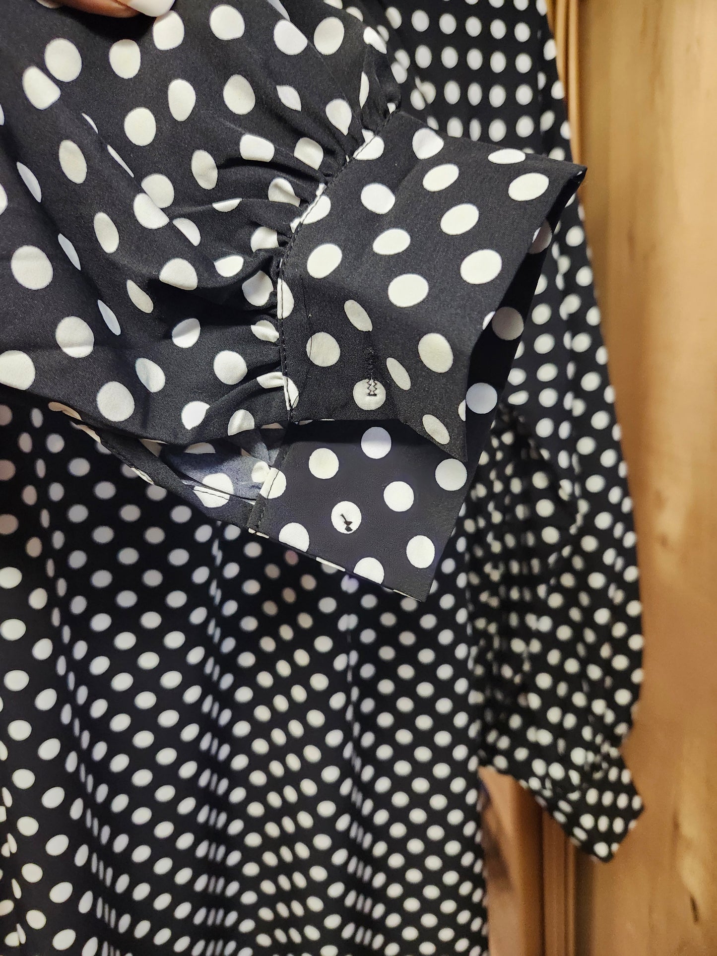 Woman Polka Dot Print Mock Neck Dress Size L(8-10) New Arrival(SOLD OUT)