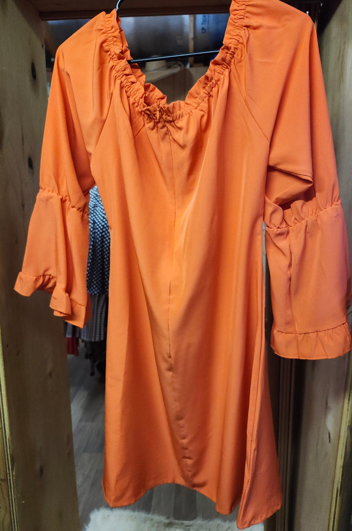 Woman Chic Solid Off ShoulderOr On  Dress Size L(8-10) Color Orange "New Arrival"