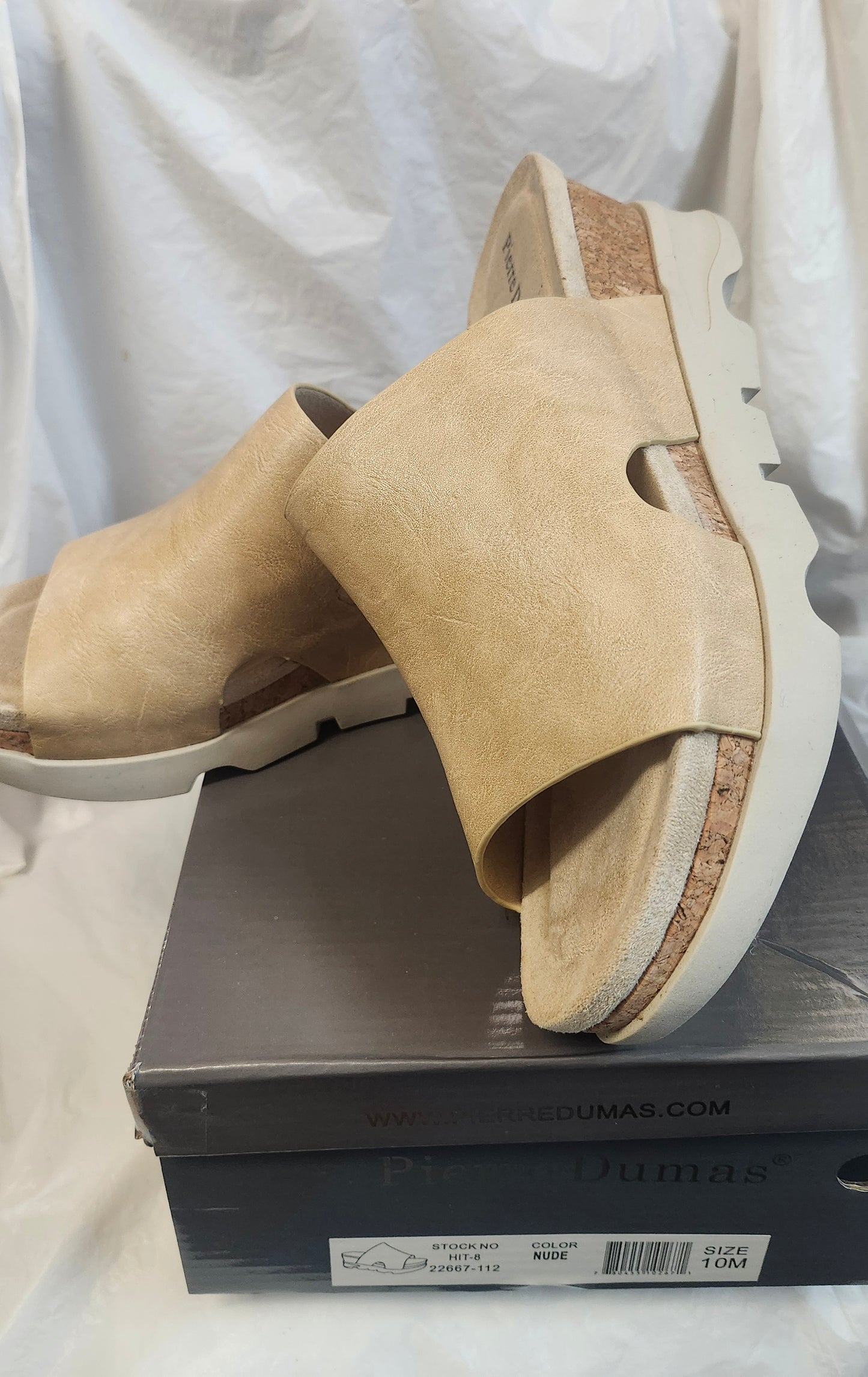 Pierre Dumas woman Hit-8 Wedge Slide Color Nude Size 10M "New Arrival"