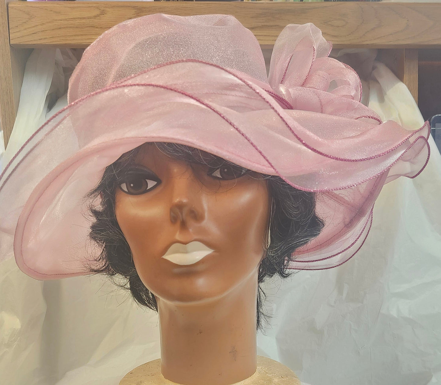 Womans Qrganza Church Kentucky Derby Hat Color Pink  WOW Just Listed! Thanks For Your Purchase, (SOLD OUT)