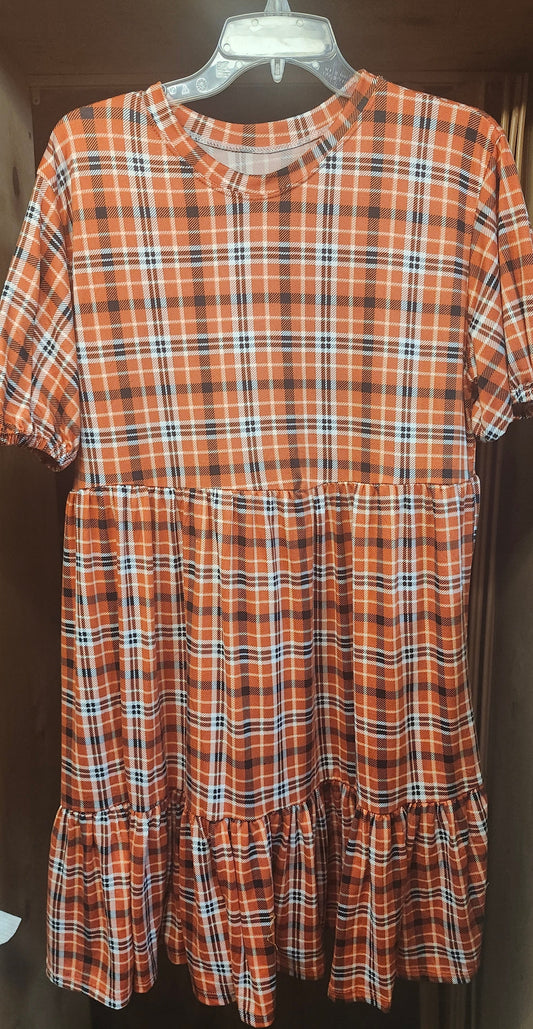 Woman Fashion Fun Summer Baby Doll Dress Multi Color Plaid Size XL/1XL"New Arrival"