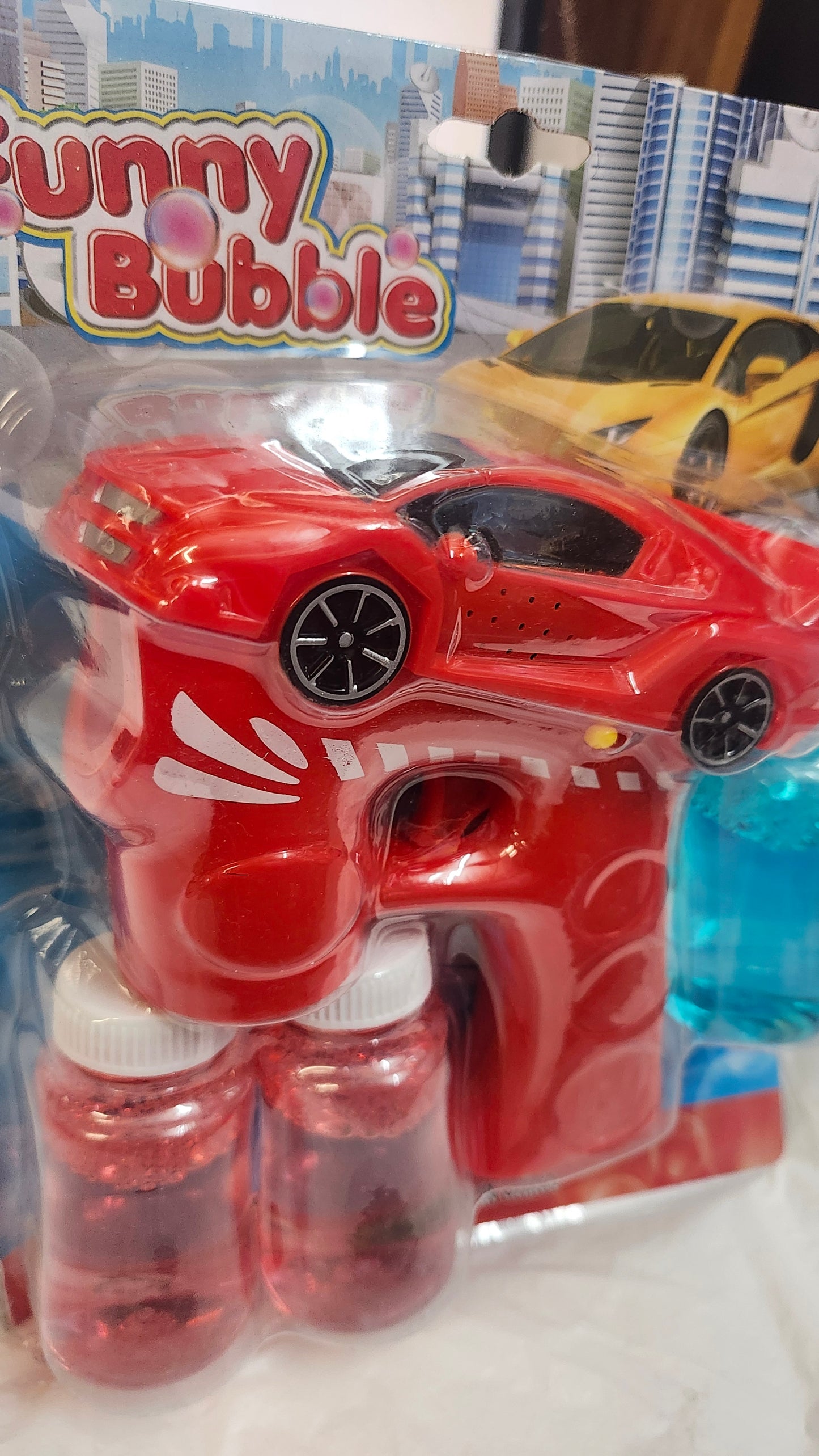 Kids Funny Car Bubble Gun. Color Red.  With Sound and Lights  "NEW ARRIVAL"