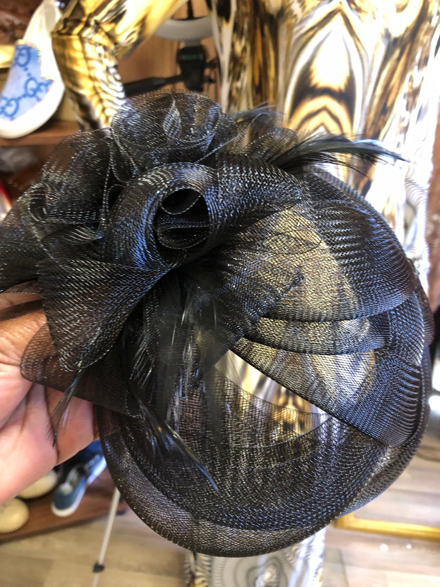 Woman Tuller/Feather Net Fascinator/Hat /Headwear Color Black (SOLD OUT)Thanks For Your Purchase.