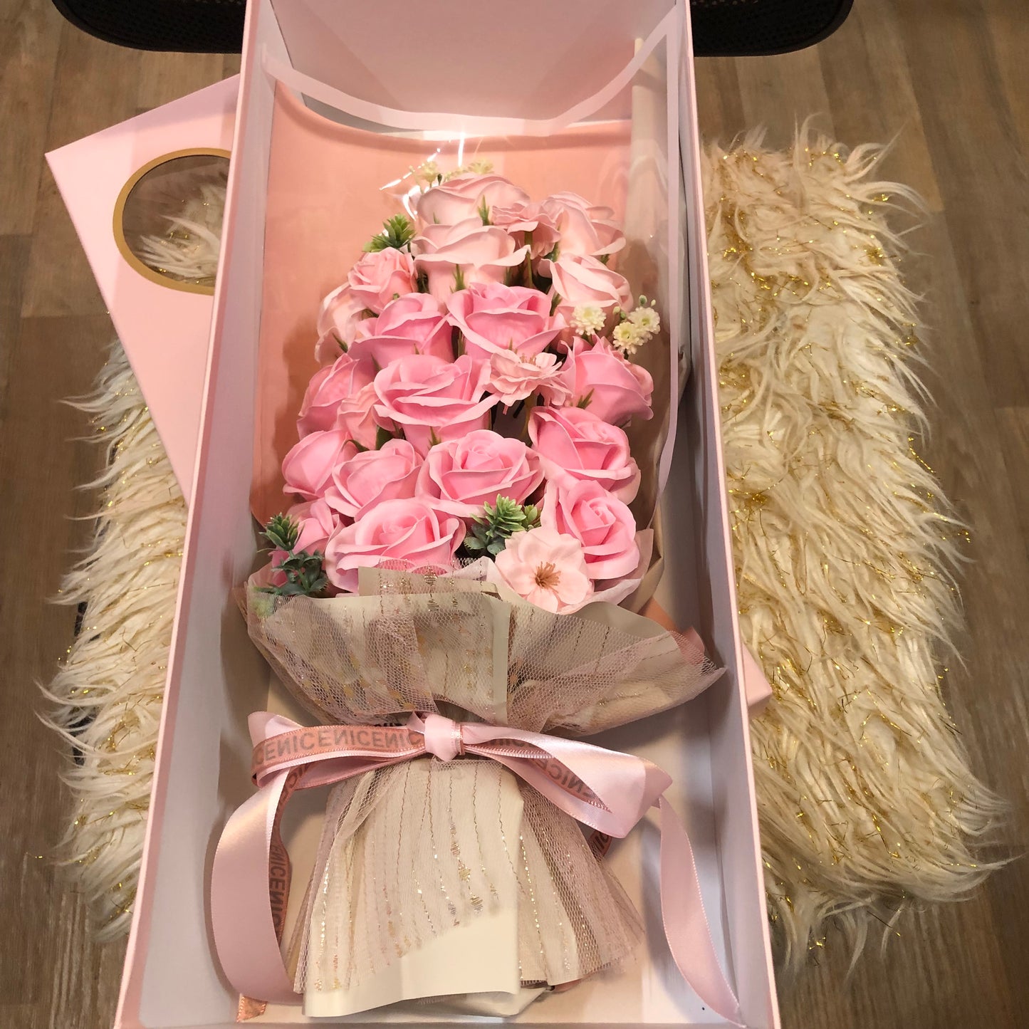 "Just In Time For Mother's Day " 3 Doz. Pink/Peach Silk Scented Roses "New Arrival Going Fast