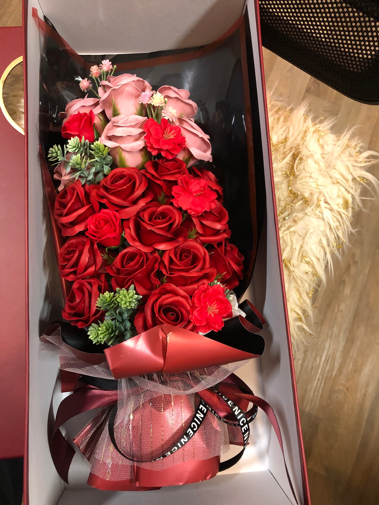 "Just In Time For Mother's Day " 3 Doz. Red/Peach Silk Scented Roses "New Arrival Going Fast"(SOLD OUT