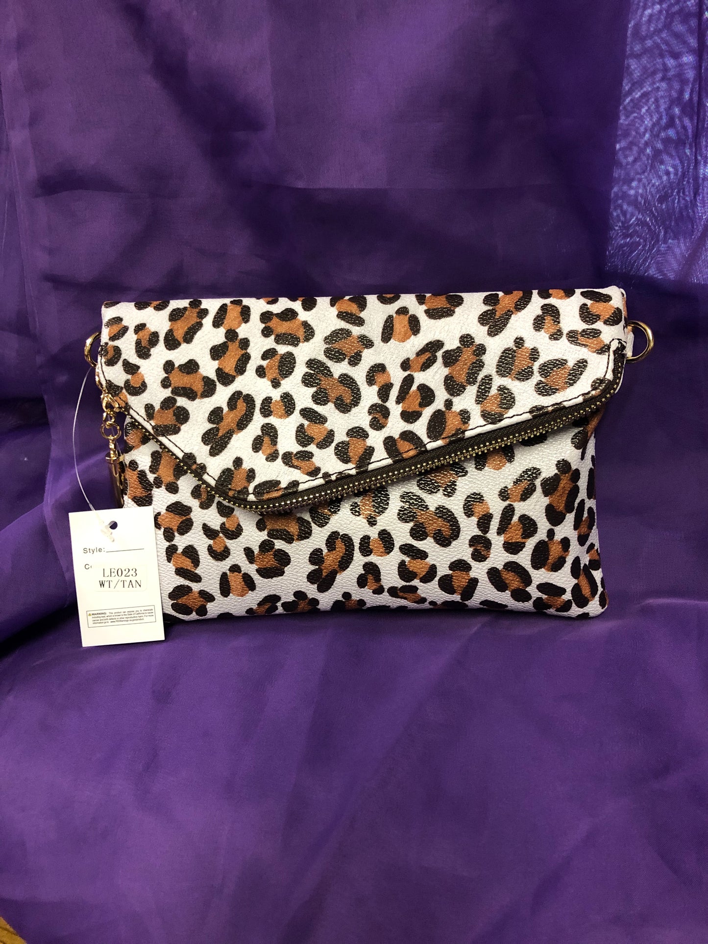 Woman Brown Cheetah Print Wristlet/Crossbody Bag "New Arrival"