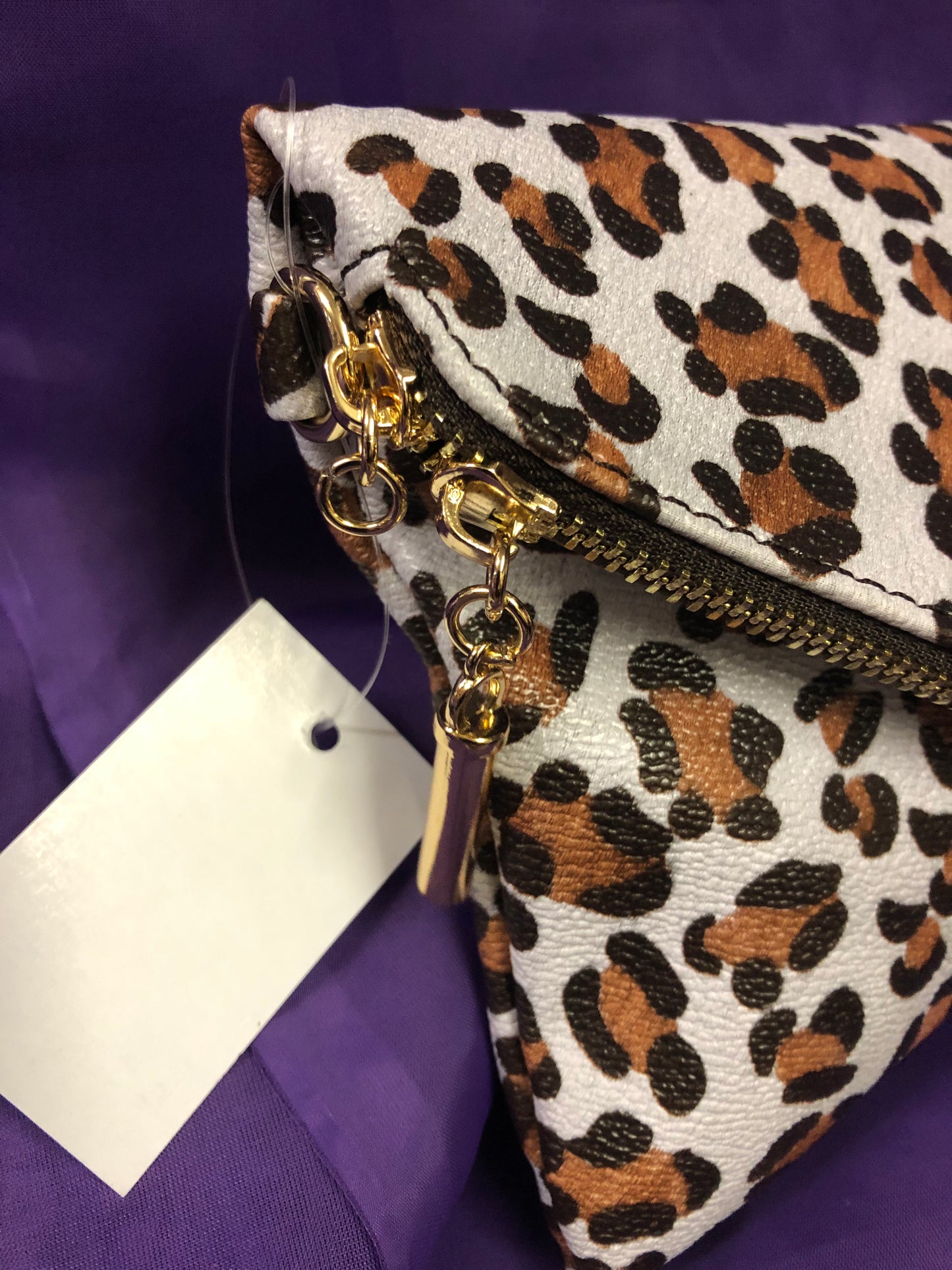 Woman Brown Cheetah Print Wristlet/Crossbody Bag "New Arrival"