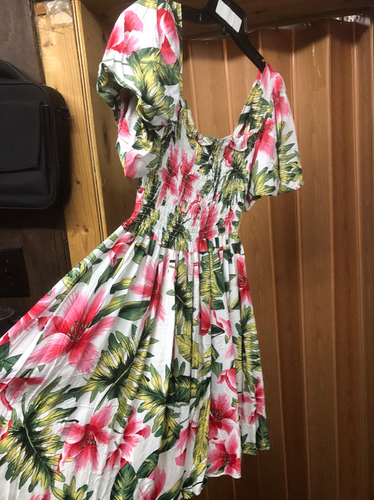 Summer Romper Dress Size Med/Large Color Floral Print Throughout  "New Arrival"