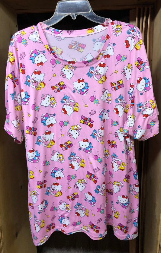 Woman Plus Size 1XL/2XL Hello Kitty Sleep Shirt Dress Color Pink "New Arrival"SOLD OUT"