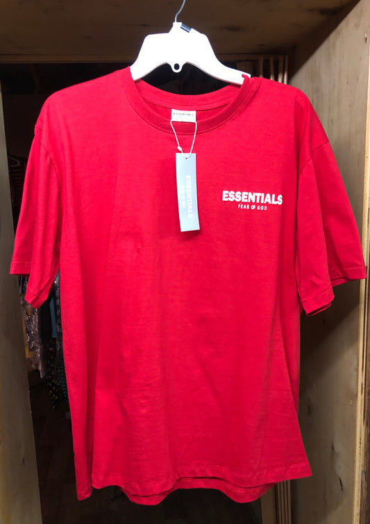 Unisex Basic Essentials Tee Shirt Size Med/Large Color Red "New Arrival"