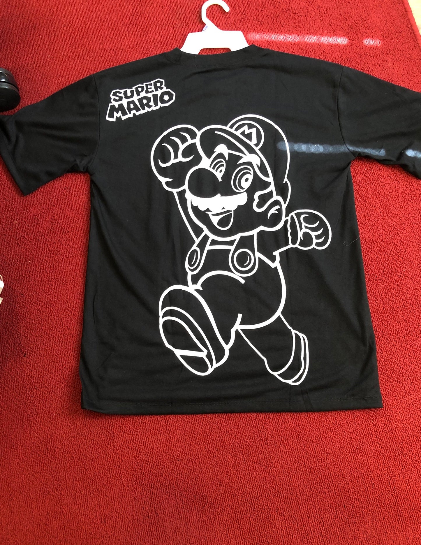 Men/Or Woman  Graphic Nintendo Super Mario T-Shirt Color Black Size L/XL  "New Arrival"