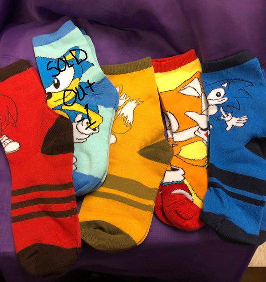 Boys Fashion 4 Pairs  Sonic Socks Size(16cm Fits 12 And Under) "New Arrival"