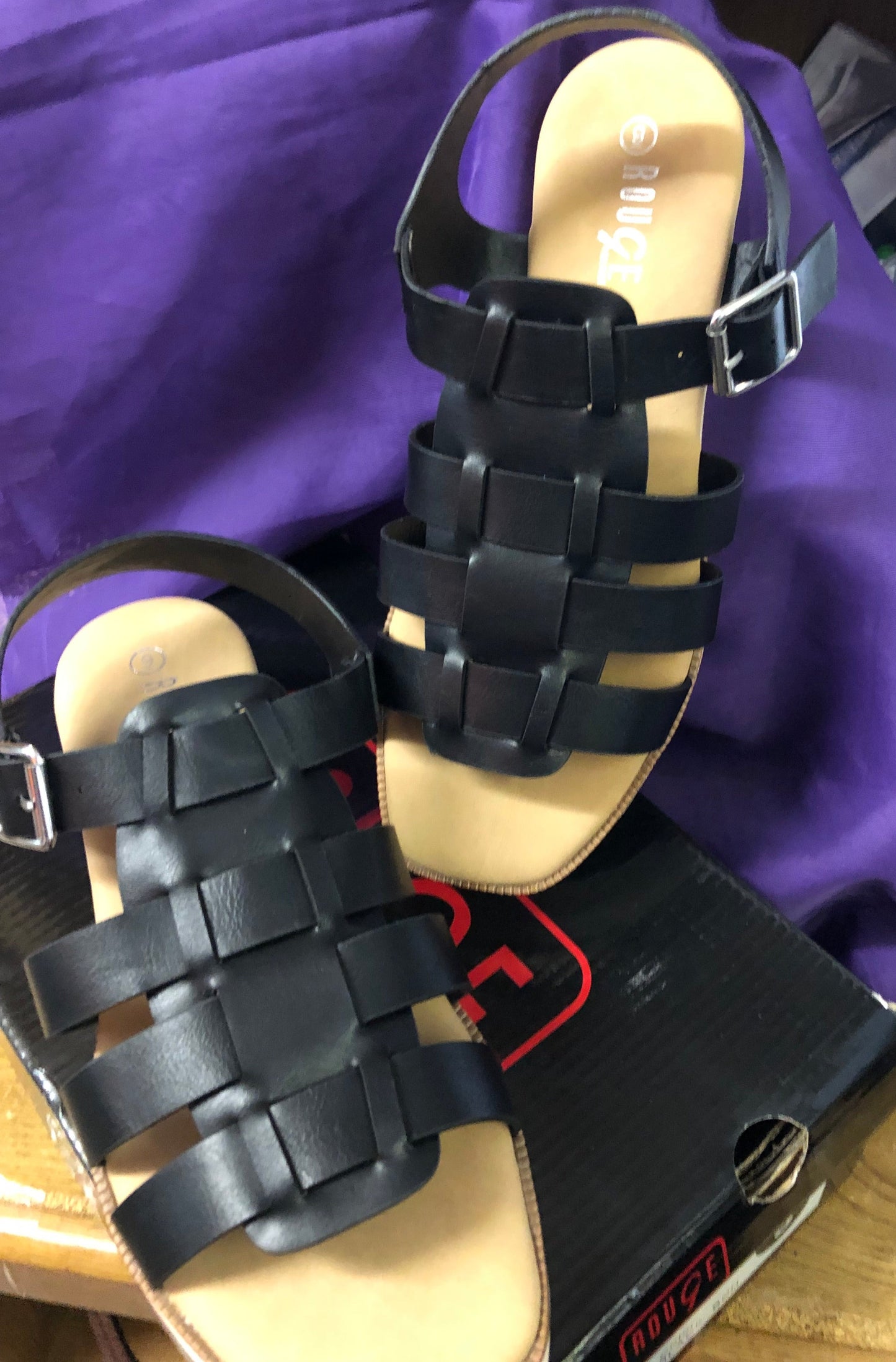 Woman Sandal Size 9 Color Black Platform +Wedge New Arrival With Box