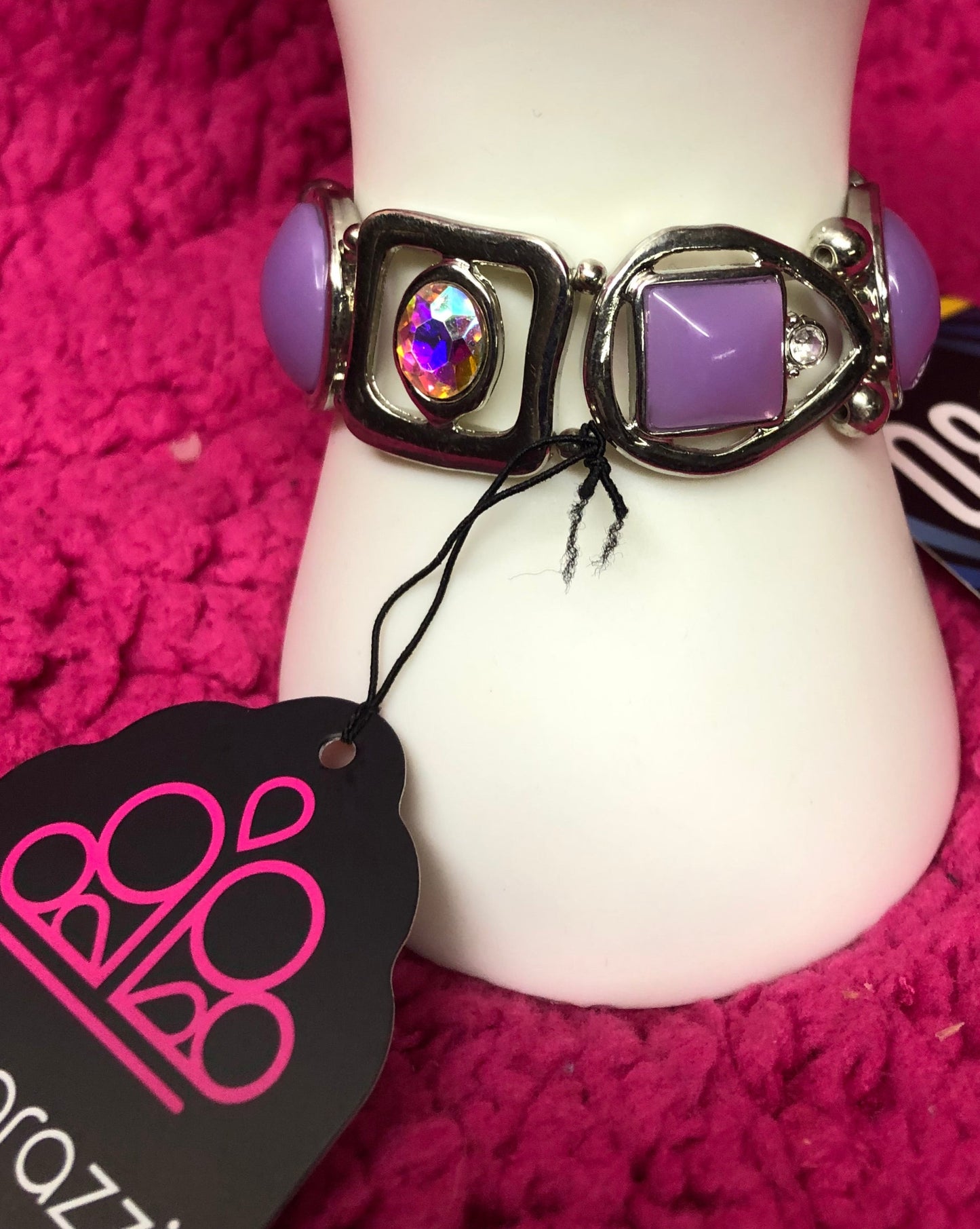 Woman Fashion Paparazzi Majestic Mashup Purple Bracelet "New Arrival" It's On A Stretchy Band