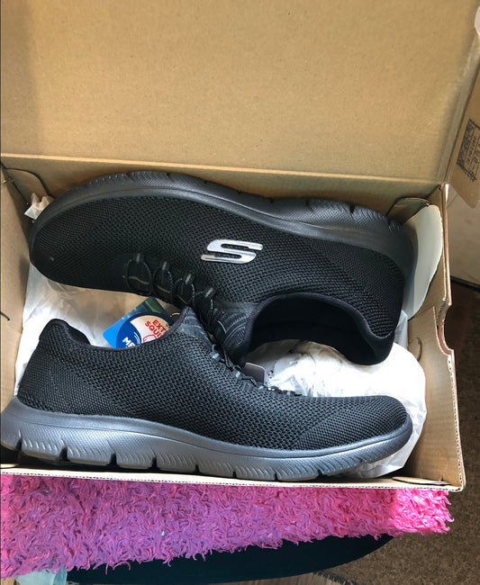 Woman Slip on Skechers With Memory Foam Size 11 Color Black "New Arrival"
