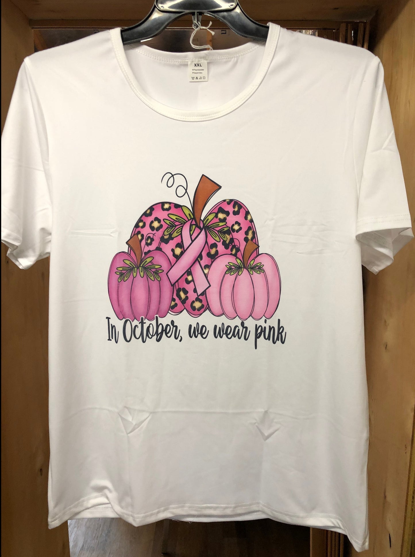 Woman Size XXL(14) Pumpkin Print Crew Neck T-shirt, Casual Short Sleeve T-shirt,