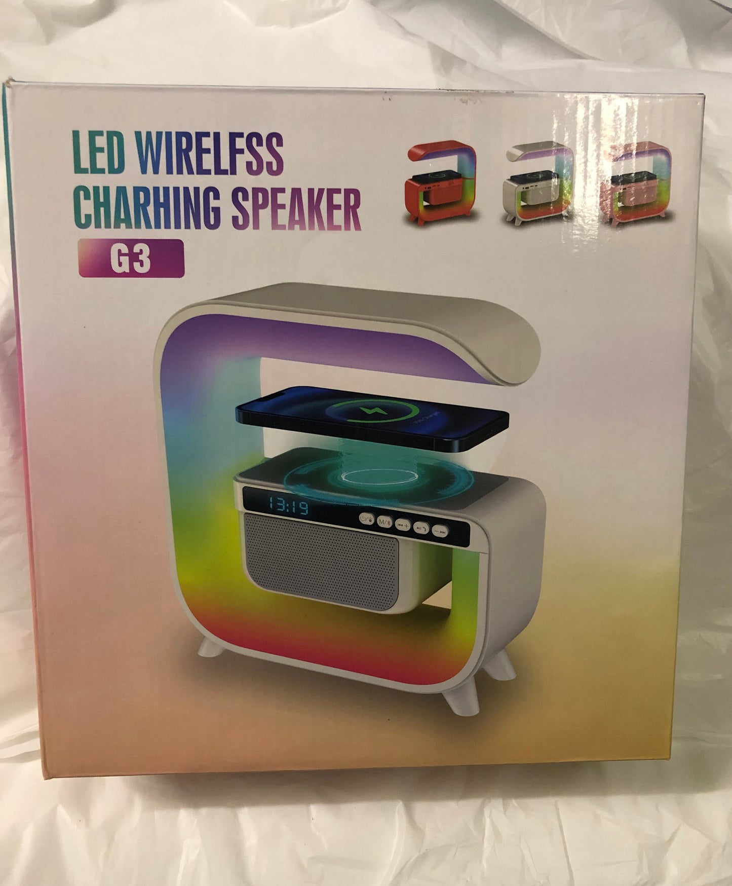 LED Wireless Charhing Speakers G3 Great Christmas Gift  Color White "New Arrival"
