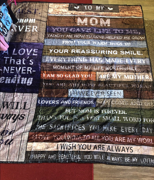 To My Mom Blanket Size 60x50 "New Arrival" Just In Time To Make Your Christmas List.Thanks For Your Purchase(SOLD OUT)
