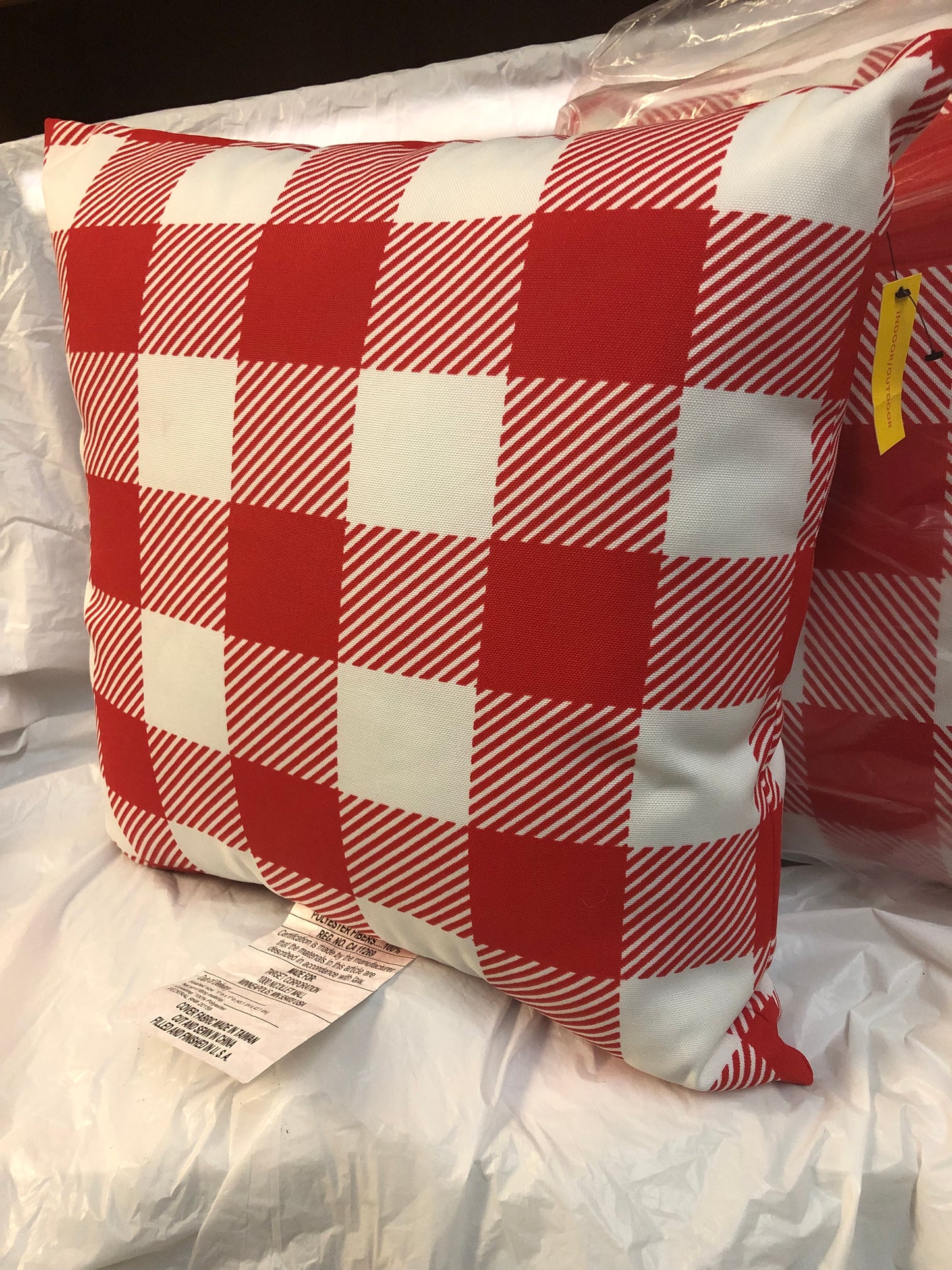 Red/White Christmas Pillow @20.00Ea.Indoor/OutDoor 'New Arrival' Only 4 Left