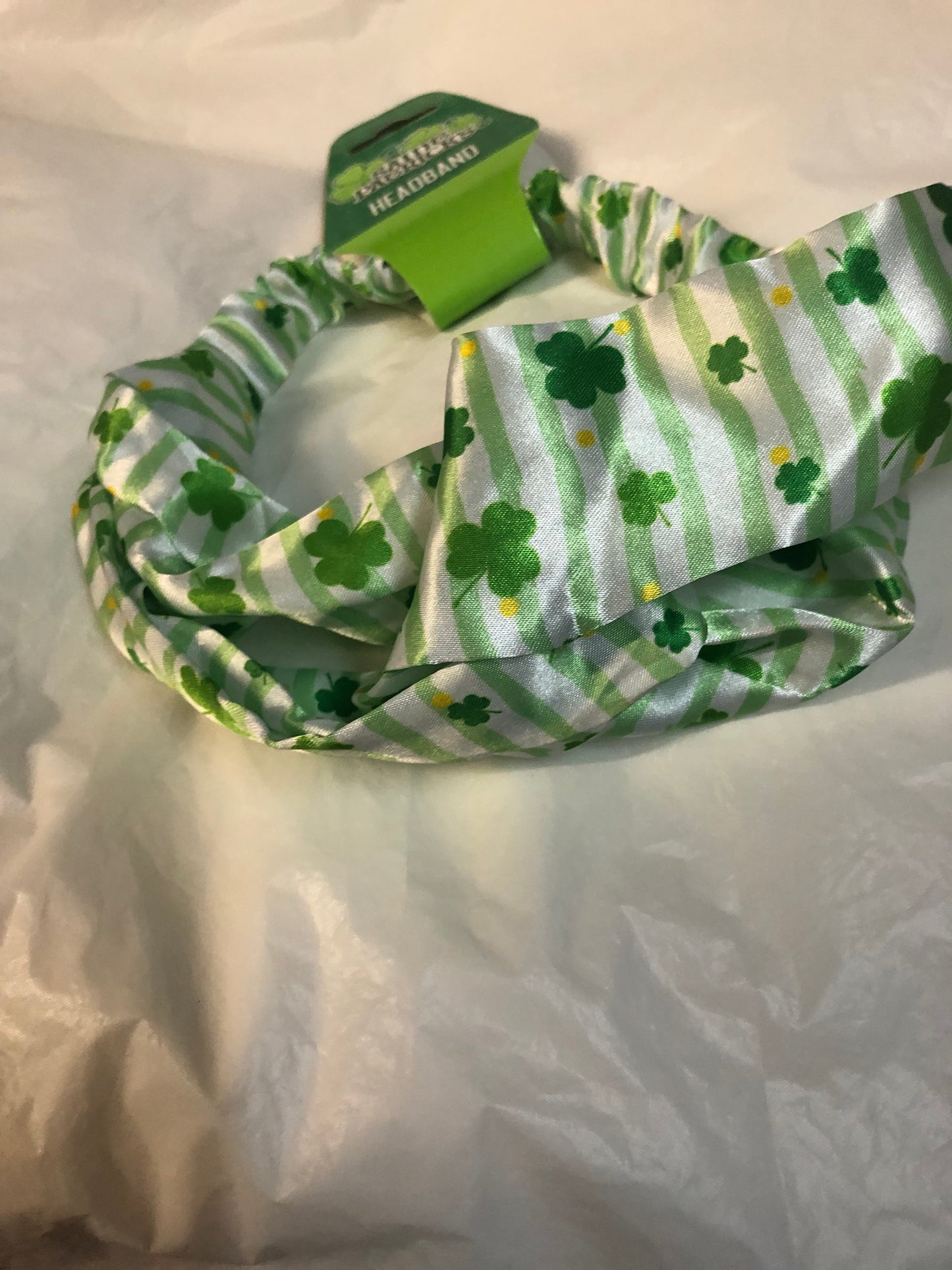 Saint Patricks Headband Scraf Light Green With Stripes "New Arrival"