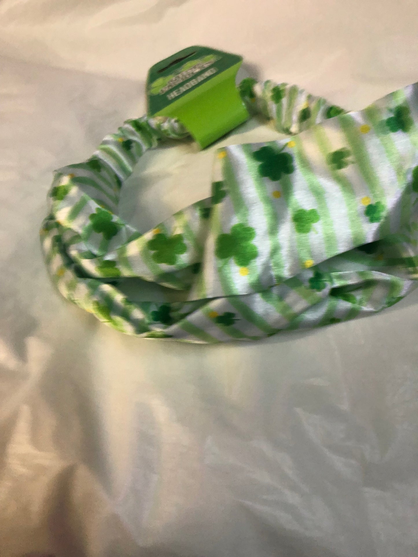 Saint Patricks Headband Scraf Light Green With Stripes "New Arrival"