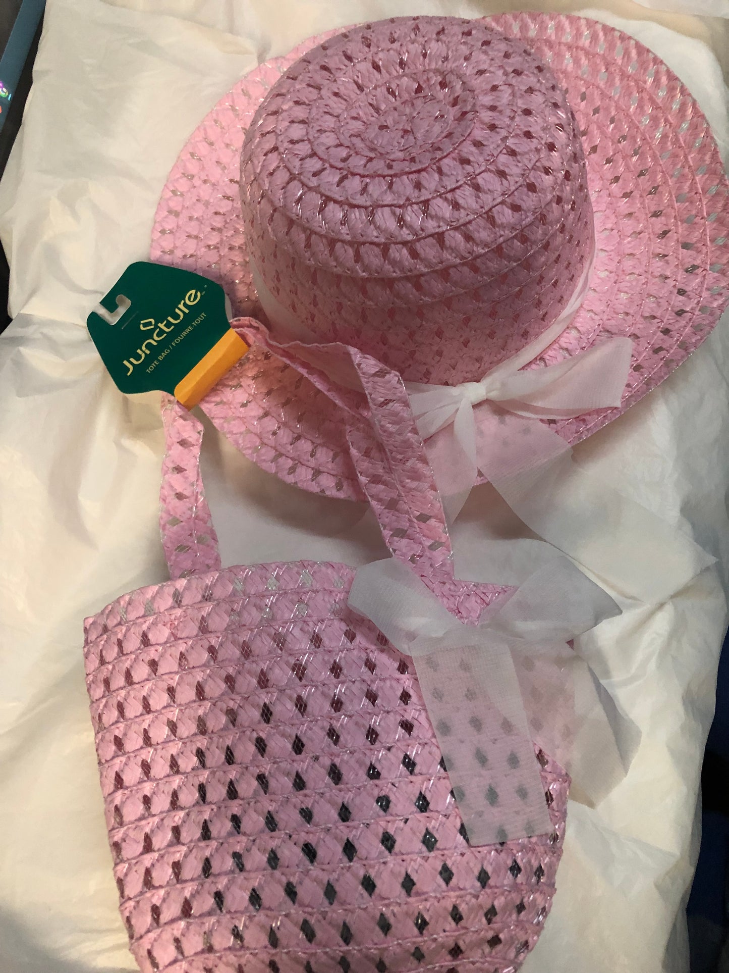 Girls Easter Dress Up Hat And Purse Set Color Pink "New Arrival"
