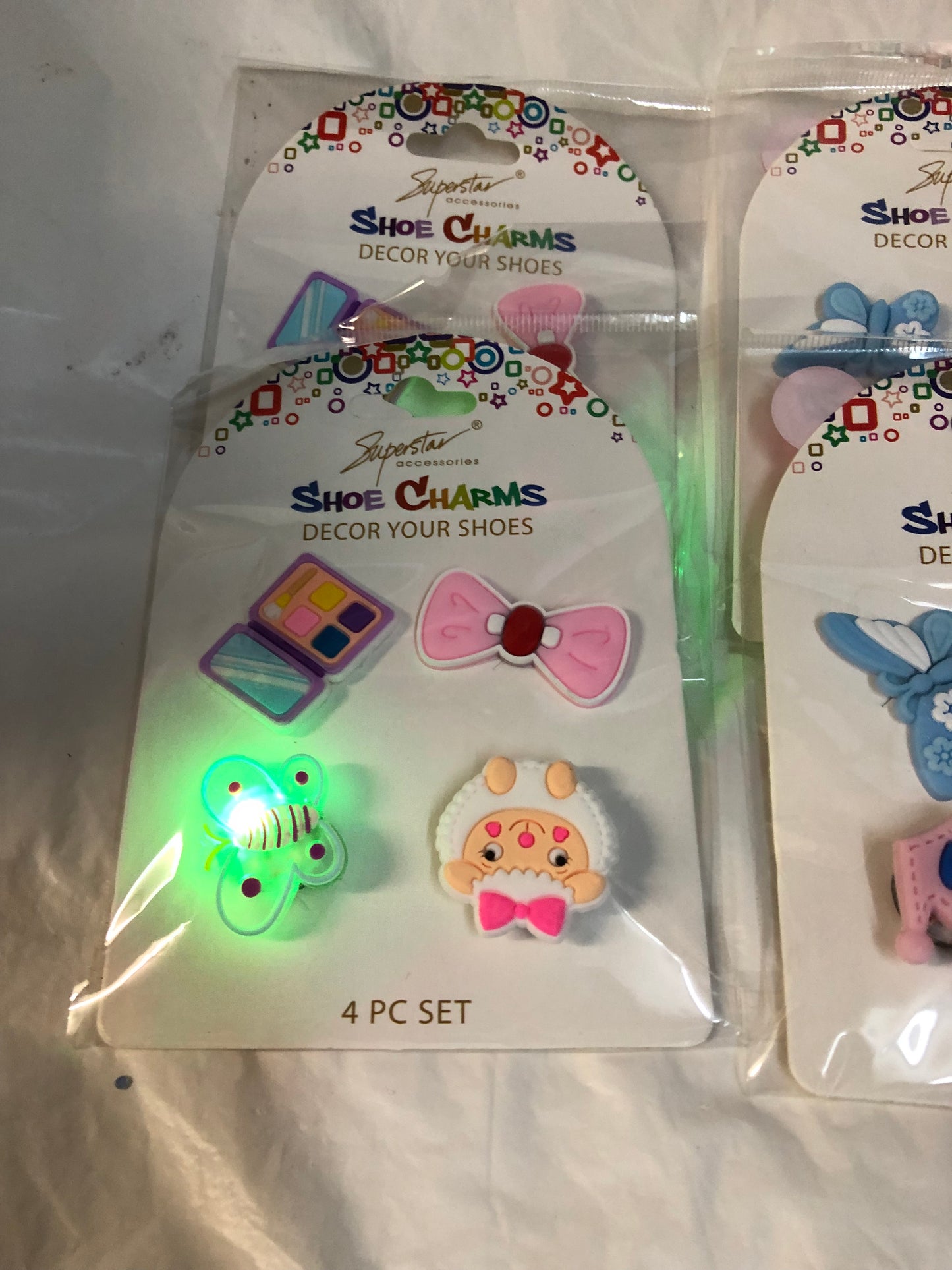 4pc. Set Light Up Decor Shoe Charms "New Arrival" 15.00 Ea.. Or 2 For 25.00