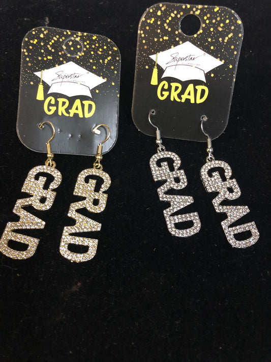 Graduation Earrings On Fish Hook Back Come In Gold Or Silver "New Arrival"