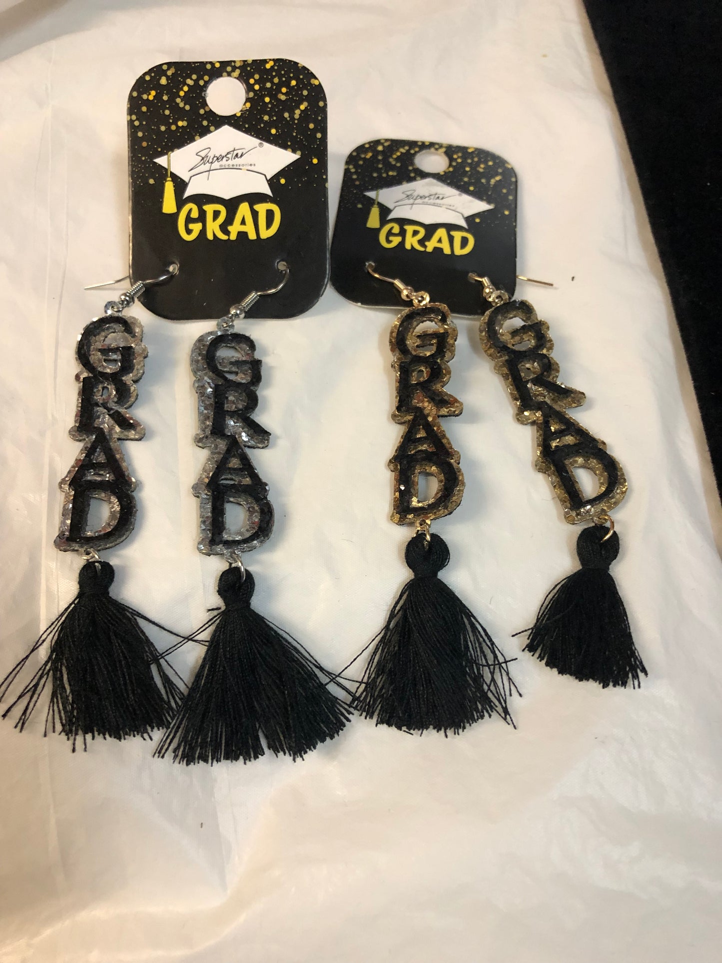 Graduation Earring On Fish Hook With Blk Fringe Tassel Comes  In Gold Or Silver "New Arrival"