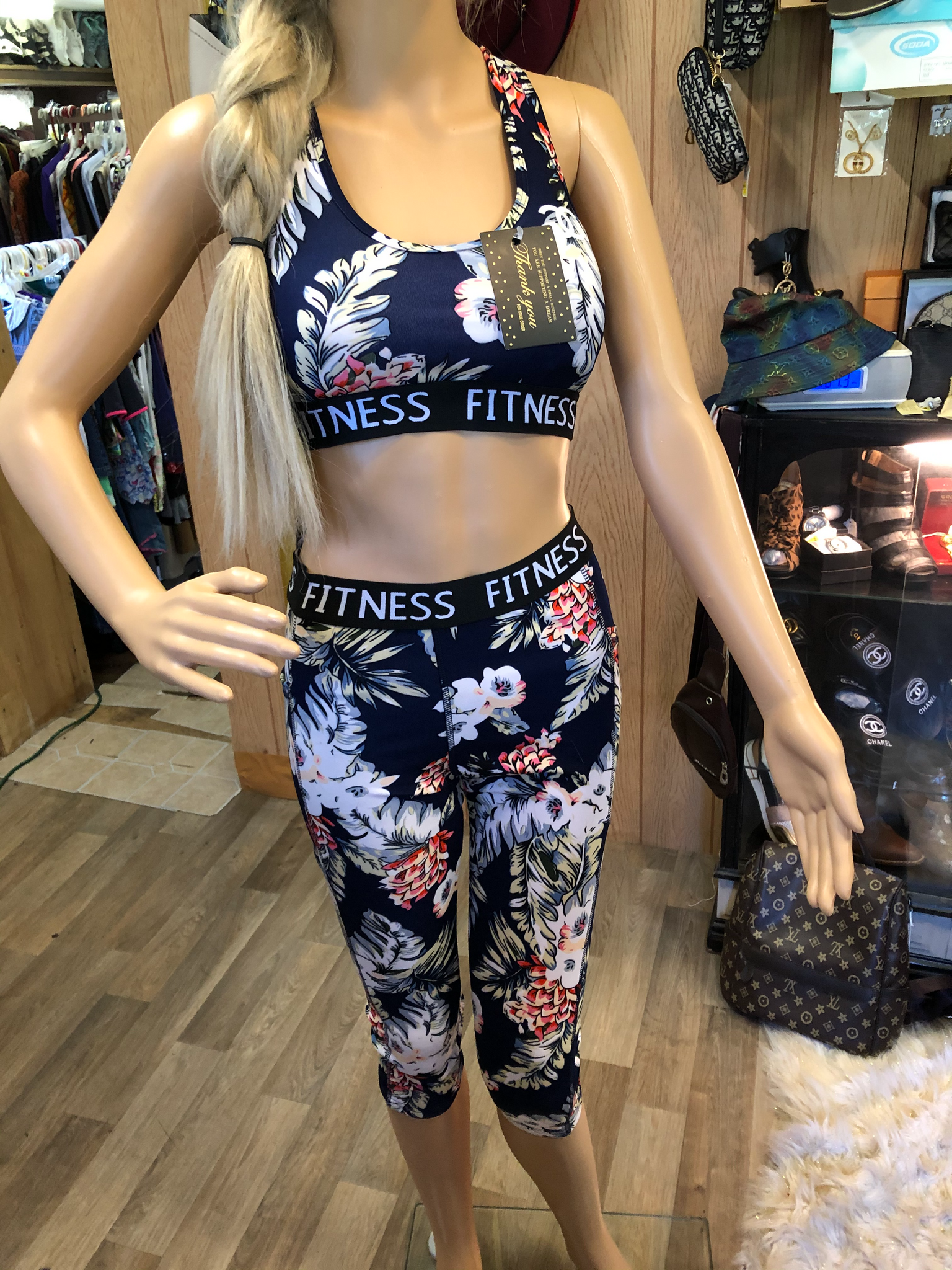 2Pc. sport bra and leggings Razorback Set S/M (Color Floral) – Sherri's New  Beginning Boutique LLC