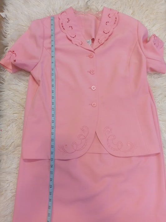 Woman 2Pc Jacket And Skirt Set Size 16 Color Pink/Peach By:Nikki (Shoes Sold Separately)