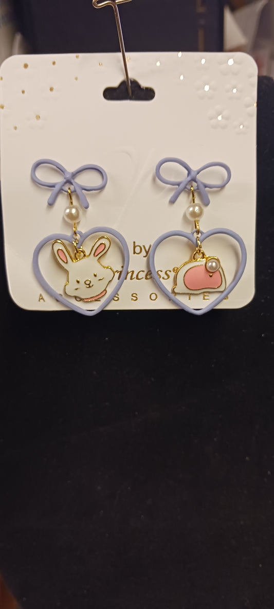 Girls Fashion Post Back Earrings Color: Light Blue "New Arrival" Just In Time For Easter