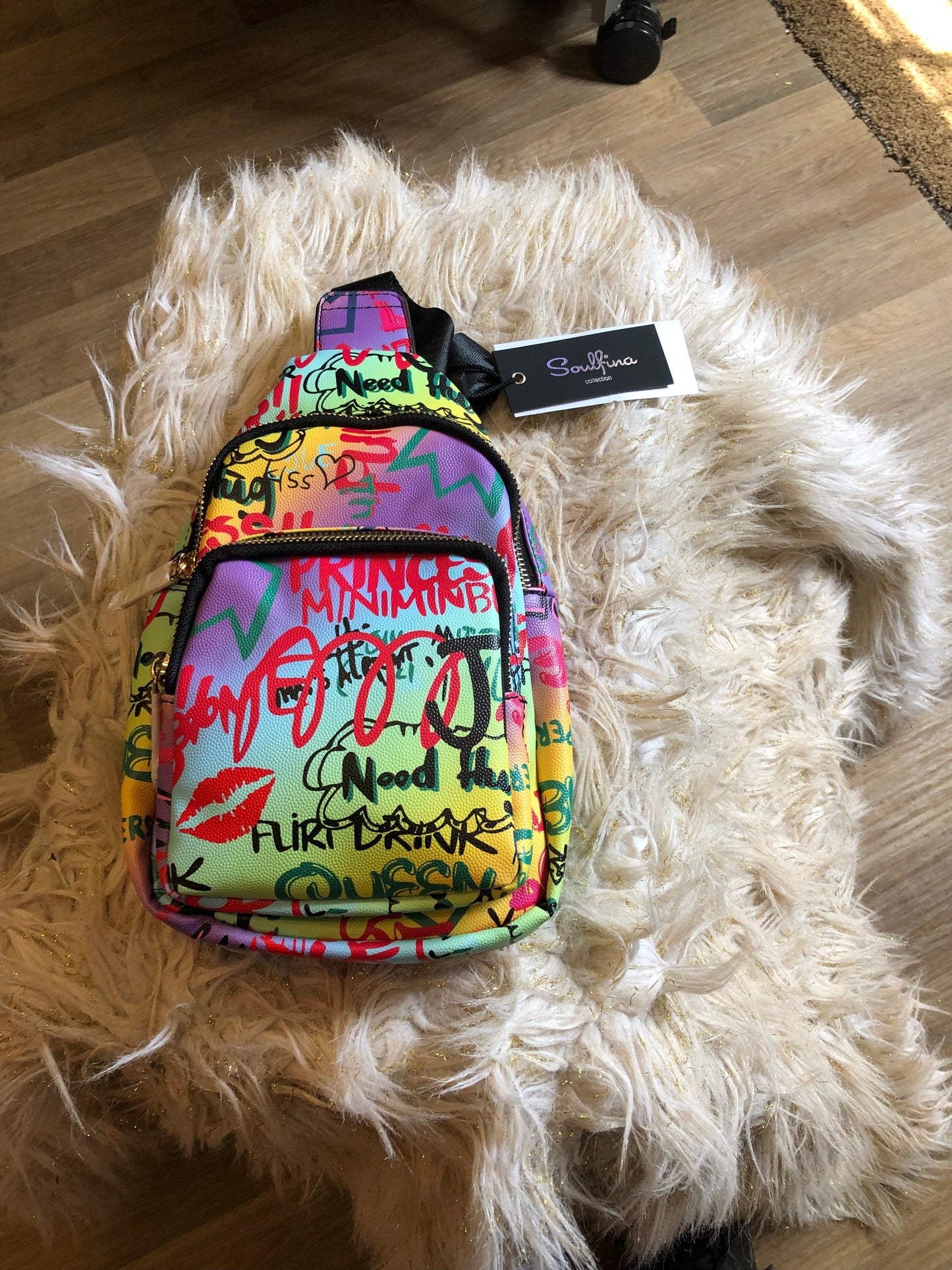 Graffiti Crossbody Approved Vegan Bag By: Soultina Collection