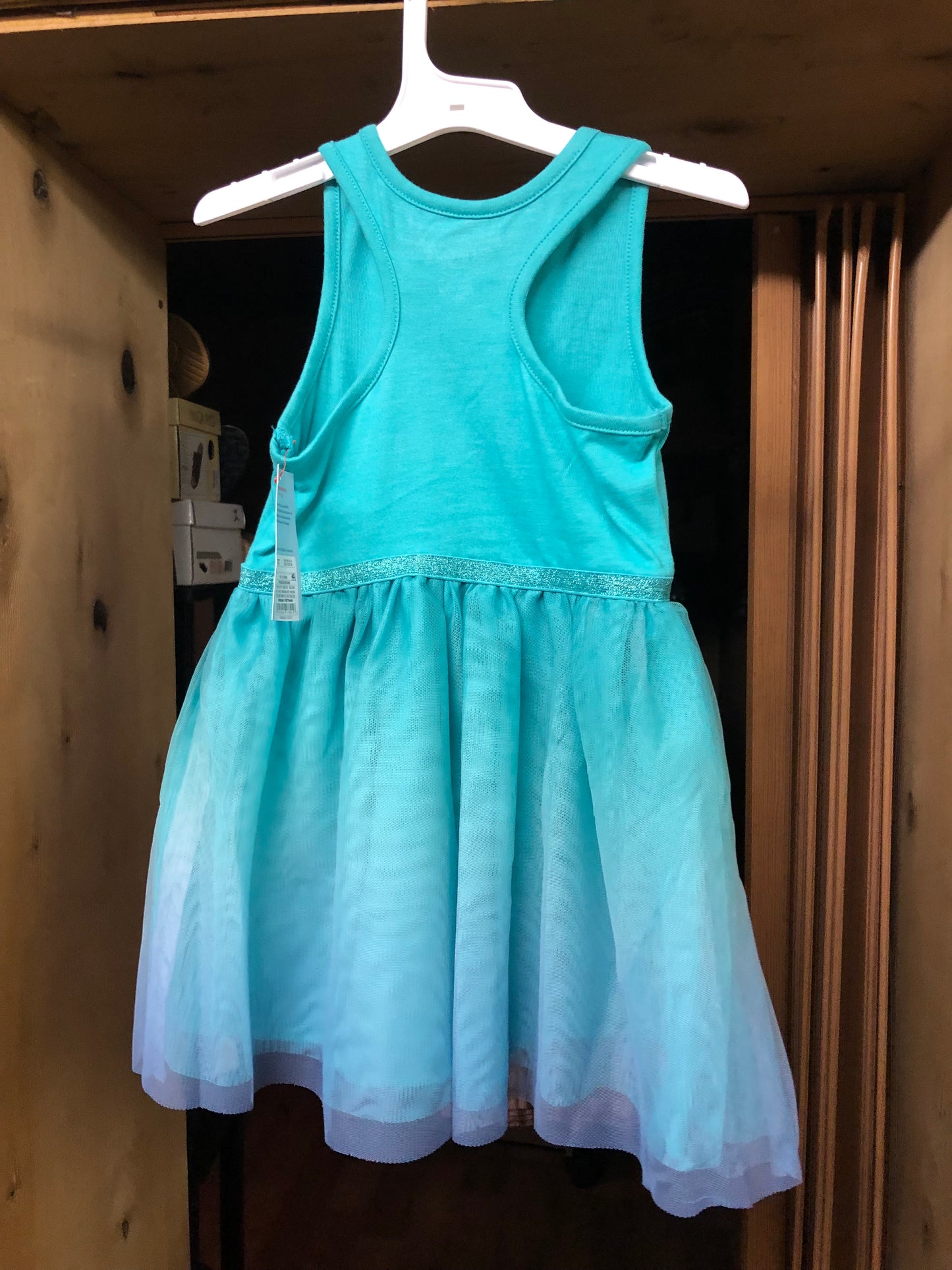 Girls Size 3T Razor Back Sun Dress Color Teal Green