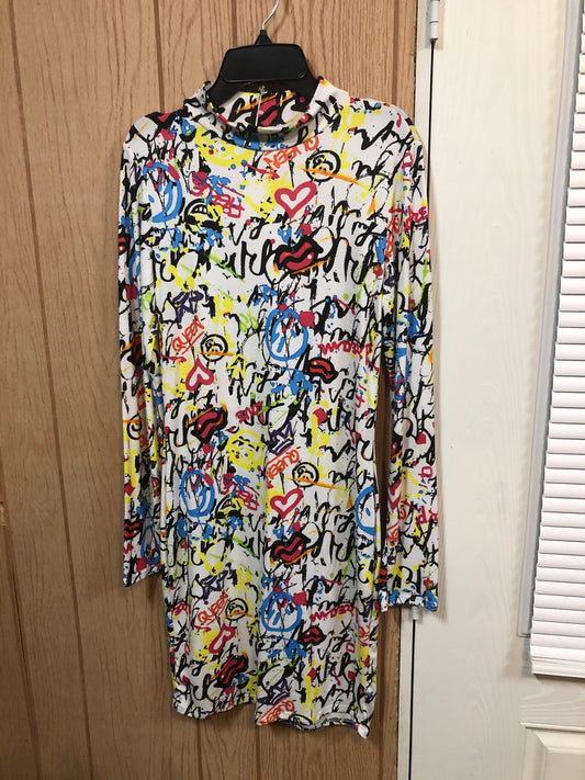 Womans Graffiti Dress Size Large(On Sale)