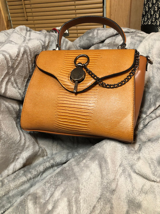 Brown chain bag /Croccbody