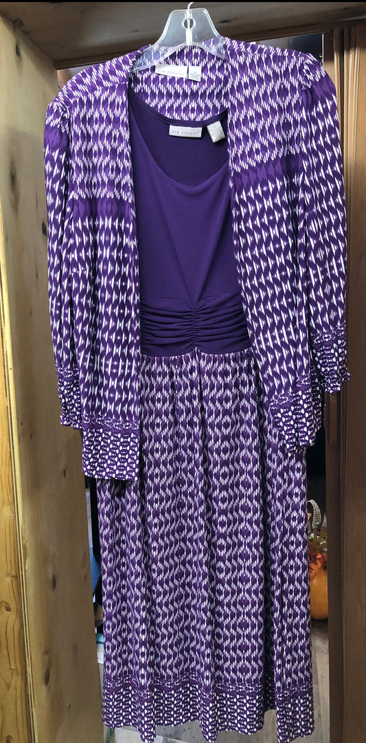 Woman 2Pc. Dress & Jacket Set  Slip On By: Kim Rogers  Size 12 "Fall Collection"