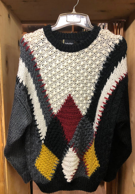 Men Oversized Vintage Sweater Size XL By: Justin Blake 100% Acrylic"New Fall Arrival"