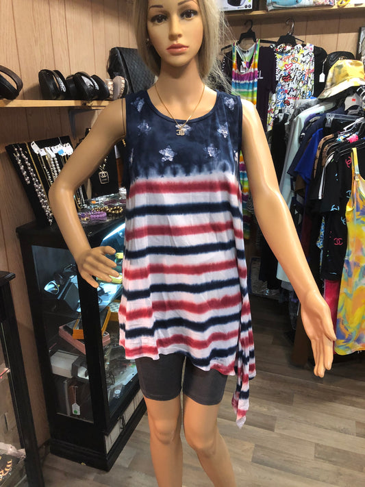 Fashion Multi Color Top With Drop Side. Size L/G