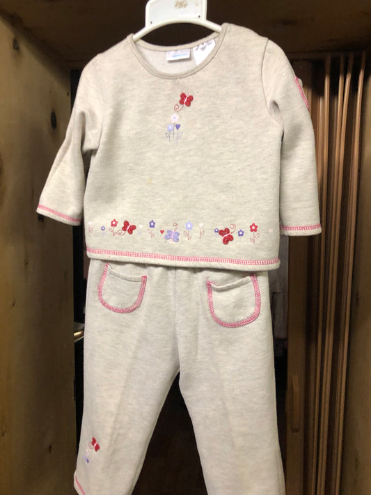 Kids 2 Piece Set By Connection Color Oatmeal Size 24 Months.