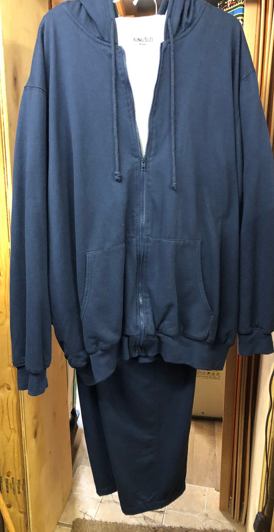 Men 2 Piece Jogger Set King Size Big Color Blue Jacket 3XL Joggers 2XL