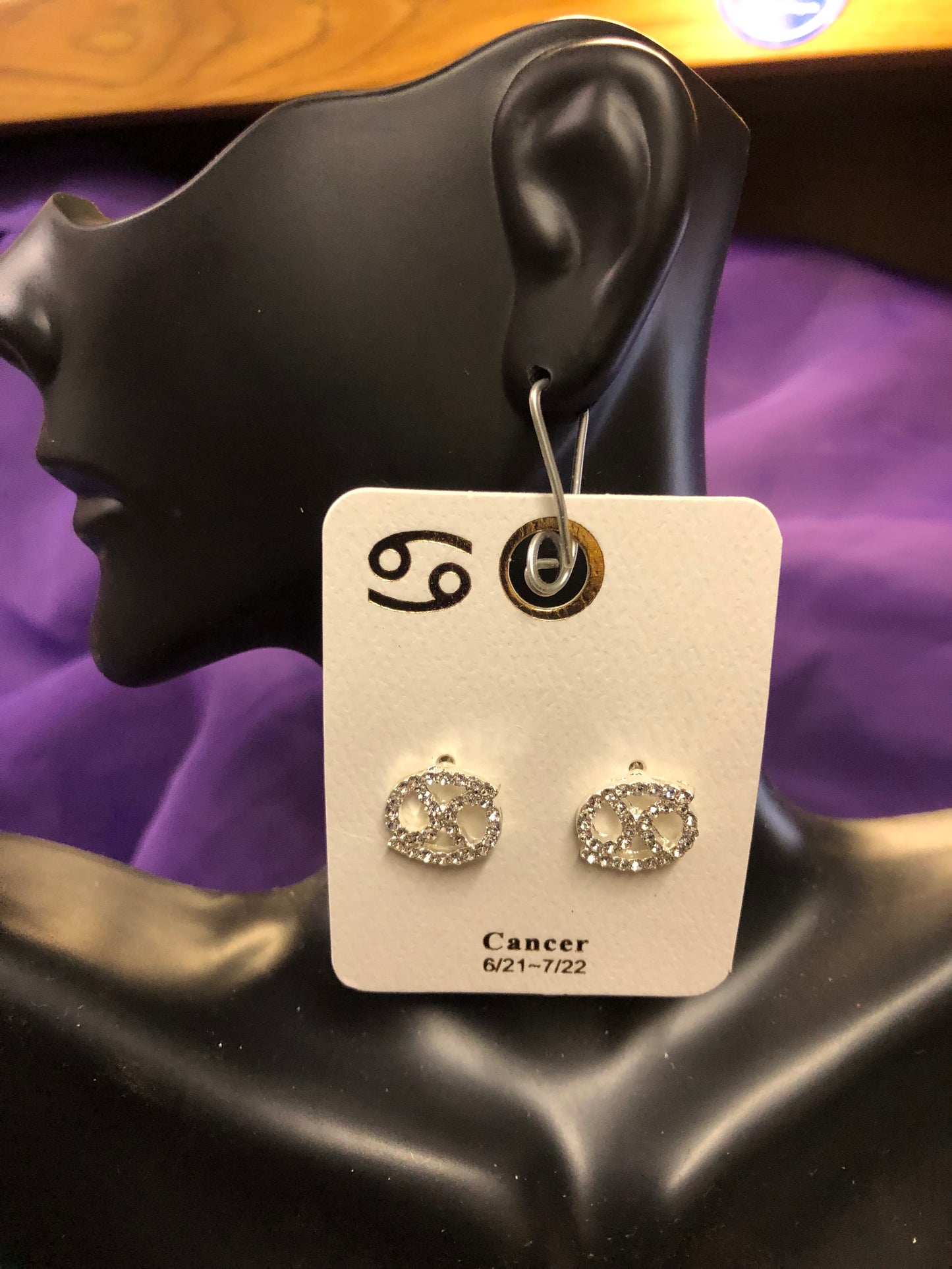 Woman Zodiac Sign Cancer Fashion Earrings Color Silver "New Arrival"