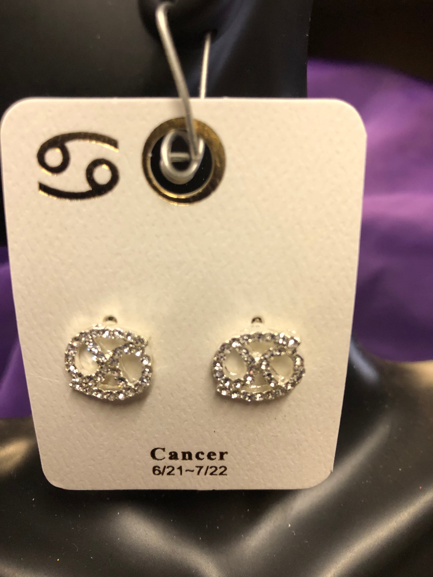 Woman Zodiac Sign Cancer Fashion Earrings Color Silver "New Arrival"