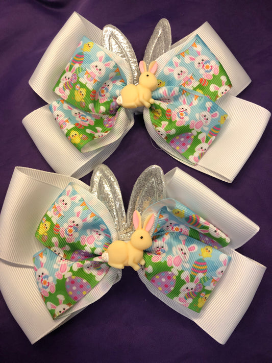 Little Girls Easter Bunny Bows Color White 12.00 Ea. Or 2 for 20.00 "New Arrival"