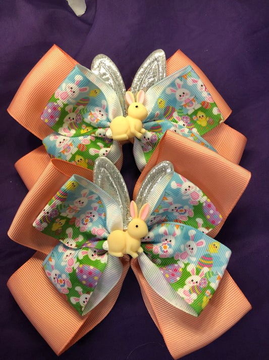 Little Girls Easter Bunny Bows Color Orange 12.00 Ea. Or 2 for 20.00 "New Arrival"