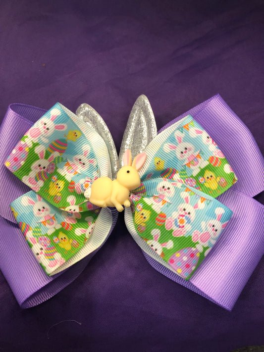 Little Girls Easter Bunny Bows Color Purple 12.00 dollars Ea. 2 for 20.00 "New Arrival"