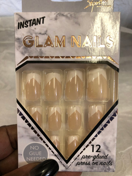 Instant Glam Nails "New Arrivals" 12 Per-Glued Press On Nails No Glue Needed "SOLD OUT"
